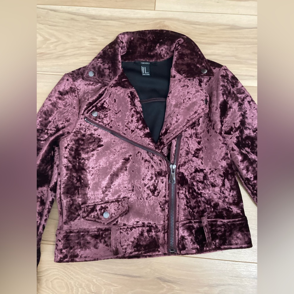 Crushed Velvet Moto Jacket